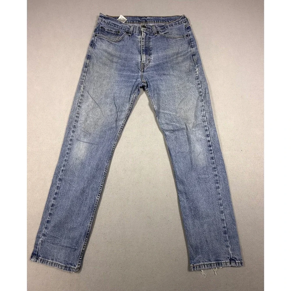 Levis Regular Fit Straight Leg Jeans Medium Wash Blue Denim Mens 34x32